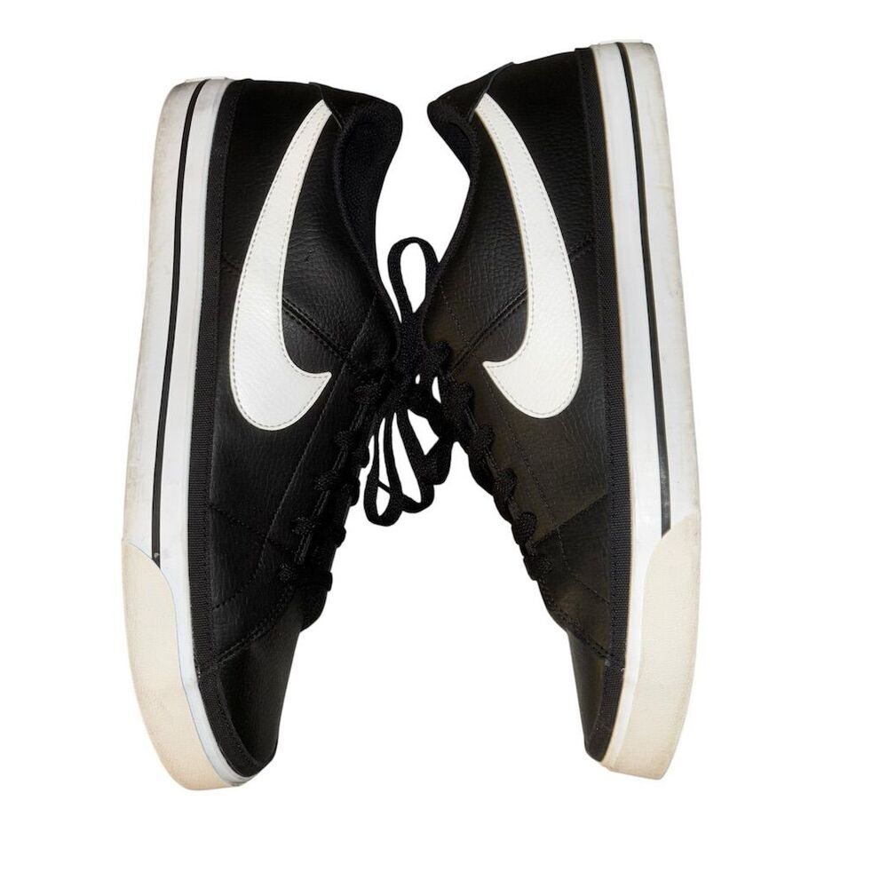 Nike Court Legacy Men's Leather Sneakers Black & White Size 13 Athletic Shoes - Picture 5 of 11
